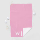 Lichtroze en witte gepersonaliseerde golfhanddoek (Insitu)