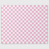 Lichtroze en Witte Geruite Cadeaupapier (Vlak)