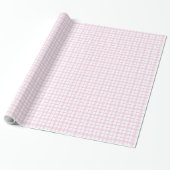 Lichtroze en witte geruite verjaardagsverpakkingsf cadeaupapier (Uitgerold)