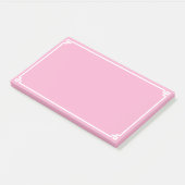 Lichtroze en witte Griekse sleutel sierrand Post-it® Notes (Schuin)