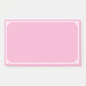 Lichtroze en witte Griekse sleutel sierrand Post-it® Notes (Voorkant)