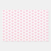 Lichtroze en witte harten inpakpapier vel (Voorkant 3)