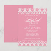 Lichtroze en witte led-bridal Shower-uitnodiging Kaart (Voorkant / Achterkant)