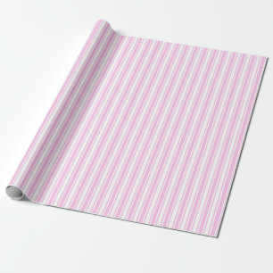 Lichtroze en witte snoepjes strepen cadeaupapier