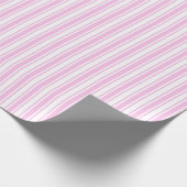 Lichtroze en witte snoepjes strepen cadeaupapier (Hoek)