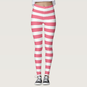Lichtroze en witte streep leggings