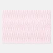 Lichtroze en witte strepen Chevron Polka Dots Inpakpapier Vel (Voorkant 3)