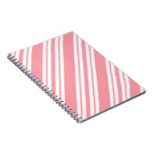 Lichtroze en witte strepen notitieboek (Rechterzijde)