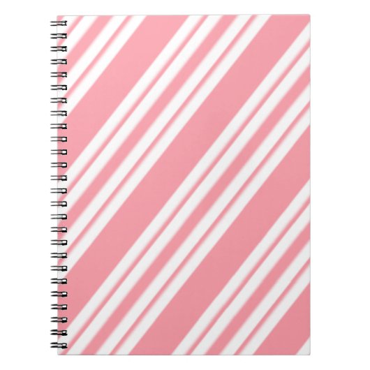 Lichtroze en witte strepen notitieboek (Voorkant)