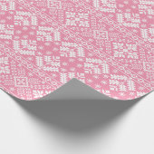 Lichtroze en witte winterfeestdag cadeaupapier (Hoek)