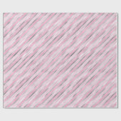 Lichtroze en zilverstrips cadeaupapier (Vlak)