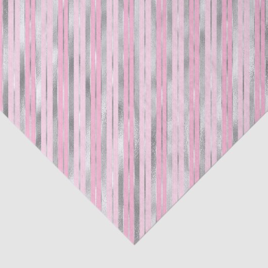 Lichtroze en zilverstrips tissuepapier (Detail)