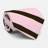 Lichtroze en zwart bandpatroon stropdas (Opgerold)