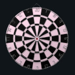 Lichtroze en zwart dartbord<br><div class="desc">Lichtroze en zwarte dartboard</div>