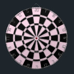Lichtroze en zwart dartbord<br><div class="desc">Lichtroze en zwarte dartboard</div>