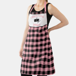 Lichtroze en zwarte Cook Buffalo Plaid Pattern Schort