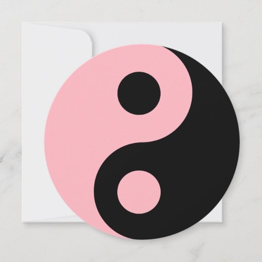 Lichtroze en zwarte Yin Yang Symbol Birthday Kaart (Voorkant)