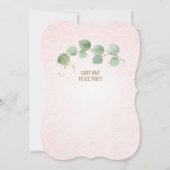 Lichtroze Eucalyptus Custom Cocktail Party Kaart (Achterkant)