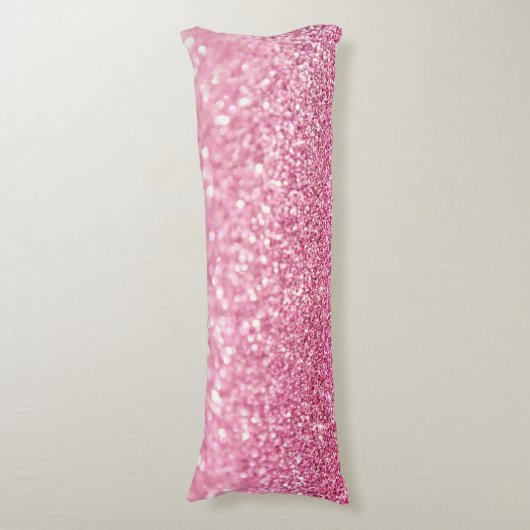 Lichtroze faux glitter lichaamskussen (Voorkant Verticaal)