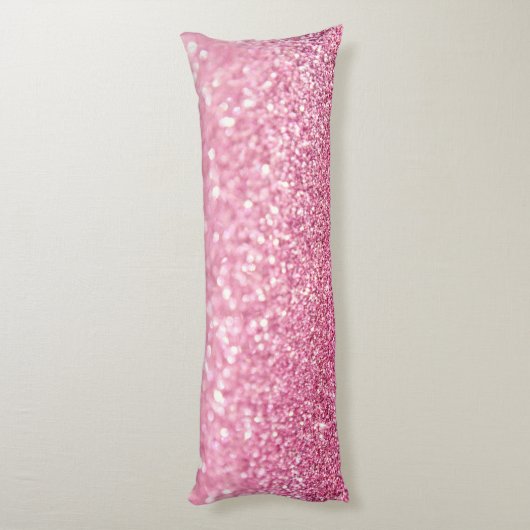 Lichtroze faux glitter lichaamskussen (Achterkant (Verticaal))