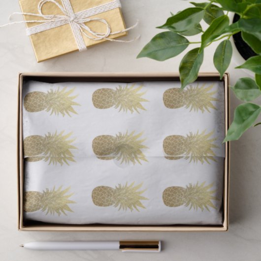 Lichtroze Faux Gold Foil ananassispapier Tissuepapier (Geschenk)