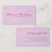 Lichtroze Faux Leather Look textuur Visitekaartje (Voorkant / Achterkant)