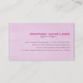 Lichtroze Faux Leather Look textuur Visitekaartje (Achterkant)