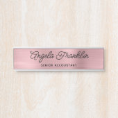 Lichtroze Faux Metallic Folie Deurbordje (Voorkant)