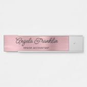 Lichtroze Faux Metallic Folie Deurbordje (Voorkant)