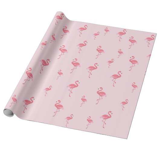 lichtroze flamingpatroon cadeaupapier (Uitgerold)