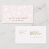 Lichtroze flesvormige patroonhaarkleurig en makree visitekaartje (Voorkant / Achterkant)