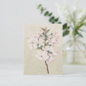 Lichtroze Floral Briefkaart (Staand voorkant)
