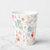 Lichtroze Floral Elegant Cheers Papieren Bekers (Links)