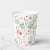 Lichtroze Floral Elegant Cheers Papieren Bekers (Rechts)