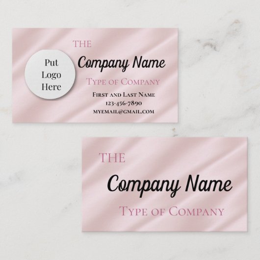 Lichtroze Flowy Glow Visitekaartje (Voorkant / Achterkant)