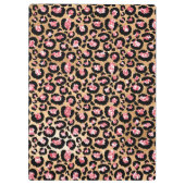 Lichtroze Folie & goudglam Glitter Lopard Spots Klembord (Achterkant)