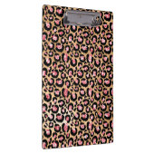 Lichtroze Folie & goudglam Glitter Lopard Spots Klembord (Rechts)