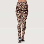 Lichtroze Folie & goudglam Glitter Lopard Spots Leggings (Achterkant)