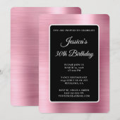 Lichtroze Folie zwart en wit 30e verjaardag Kaart (Voorkant / Achterkant)