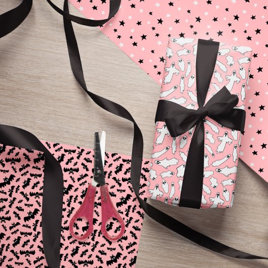 Lichtroze geesten vlekken haktpatronen inpakpapier vel