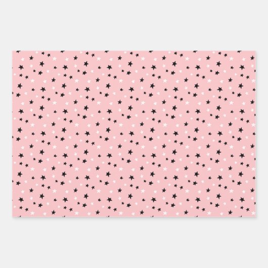 Lichtroze geesten vlekken haktpatronen inpakpapier vel (Voorkant 3)