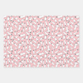 Lichtroze geesten vlekken haktpatronen inpakpapier vel (Voorkant)