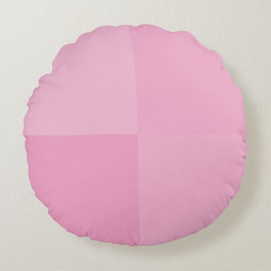 Lichtroze geometrische vierkanten rond kussen (Voorkant)