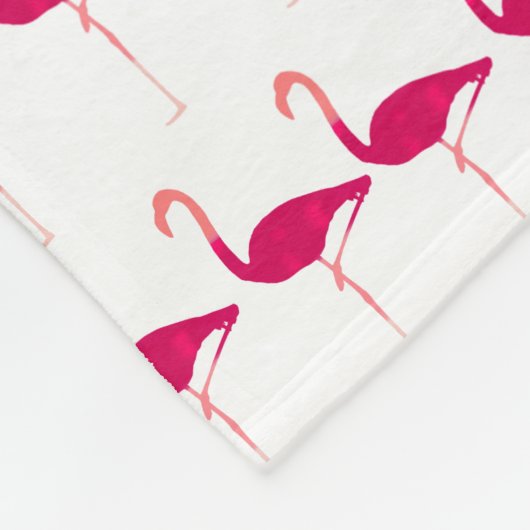Lichtroze gepersonaliseerde Waterverf flamingo pri Fleece Deken (Hoek)