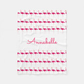 Lichtroze gepersonaliseerde Waterverf flamingo pri Fleece Deken (Voorkant)