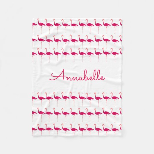 Lichtroze gepersonaliseerde Waterverf flamingo pri Fleece Deken (Voorkant)