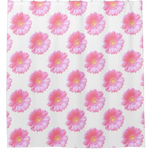 Lichtroze gerbera daisy douchegordijn (Voorkant)