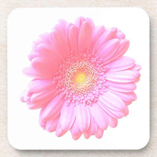 Lichtroze gerbera daisy drankjes onderzetter (Voorkant)