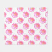 Lichtroze gerbera daisy fleece deken (Voorkant (Horizontaal))