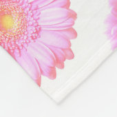 Lichtroze gerbera daisy fleece deken (Hoek)